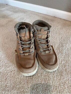 Hey Dude Bradley Boots Men’s 7 Cognac Suede Lace-Up Lightweight Comfort
